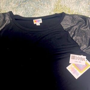 LuLaRoe Black dress with silver Sleeves